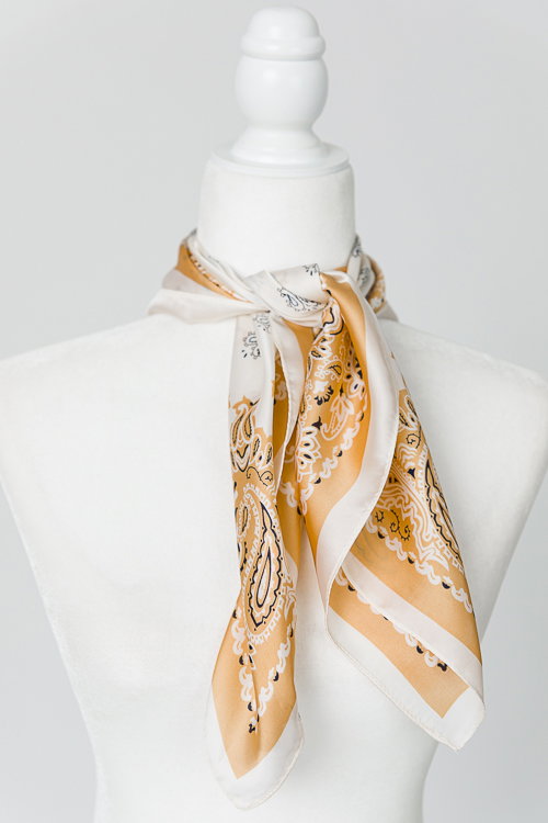 LEEZ Assorted-colors Paisley Print Square Silk Scarf main image 0